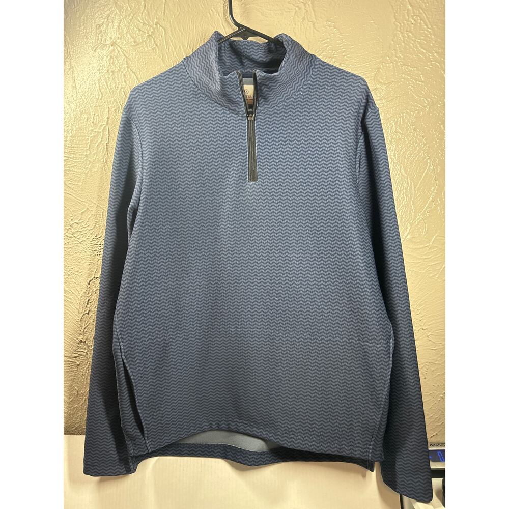 Con.Struct Quarter Zip Pullover‎ Jacket Blue Chevron Mens Size Medium